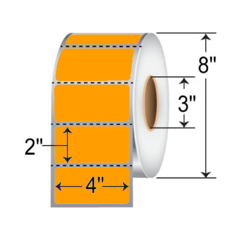 Barcodefactory 4x2  TT Label [Perforated, Orange] RFC-4-2-2900-OR