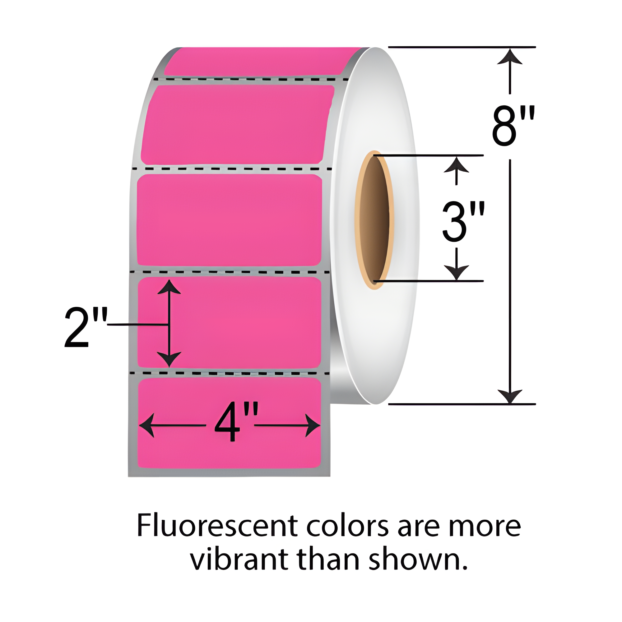 Barcodefactory 4x2  TT Label [Perforated, Fluorescent Pink] FL-4-2-2900-PK