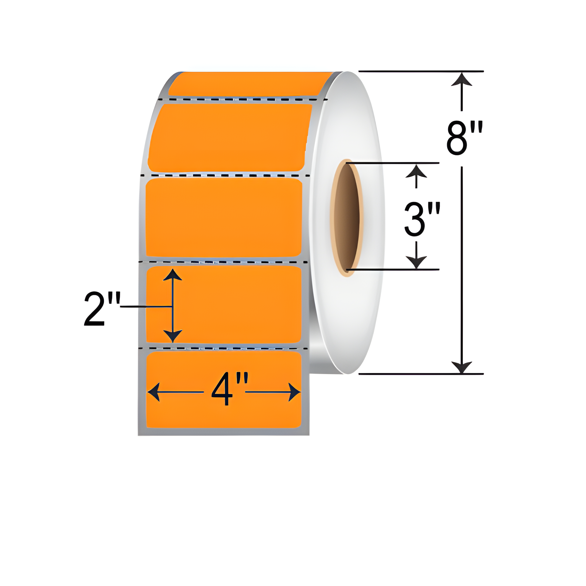 Barcodefactory 4x2  DT Label [Perforated, Orange] RD-4-2-2900-OR