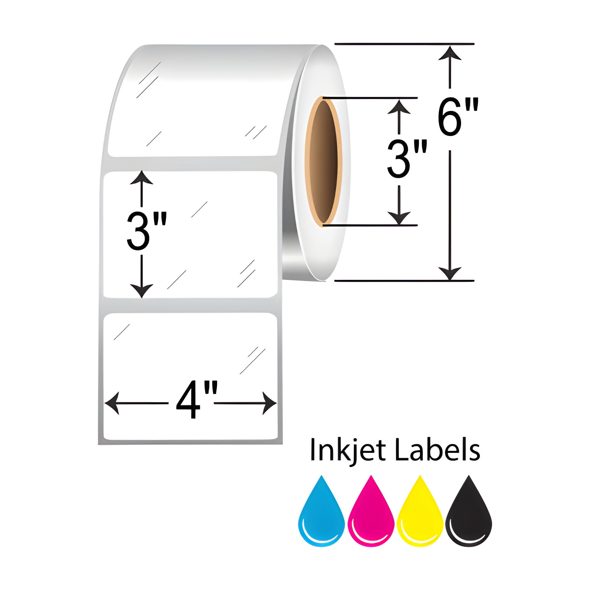 BarcodeFactory 4x3 Inkjet High-Gloss Label [Non-Perforated] RIJGS-4-3-1380-3