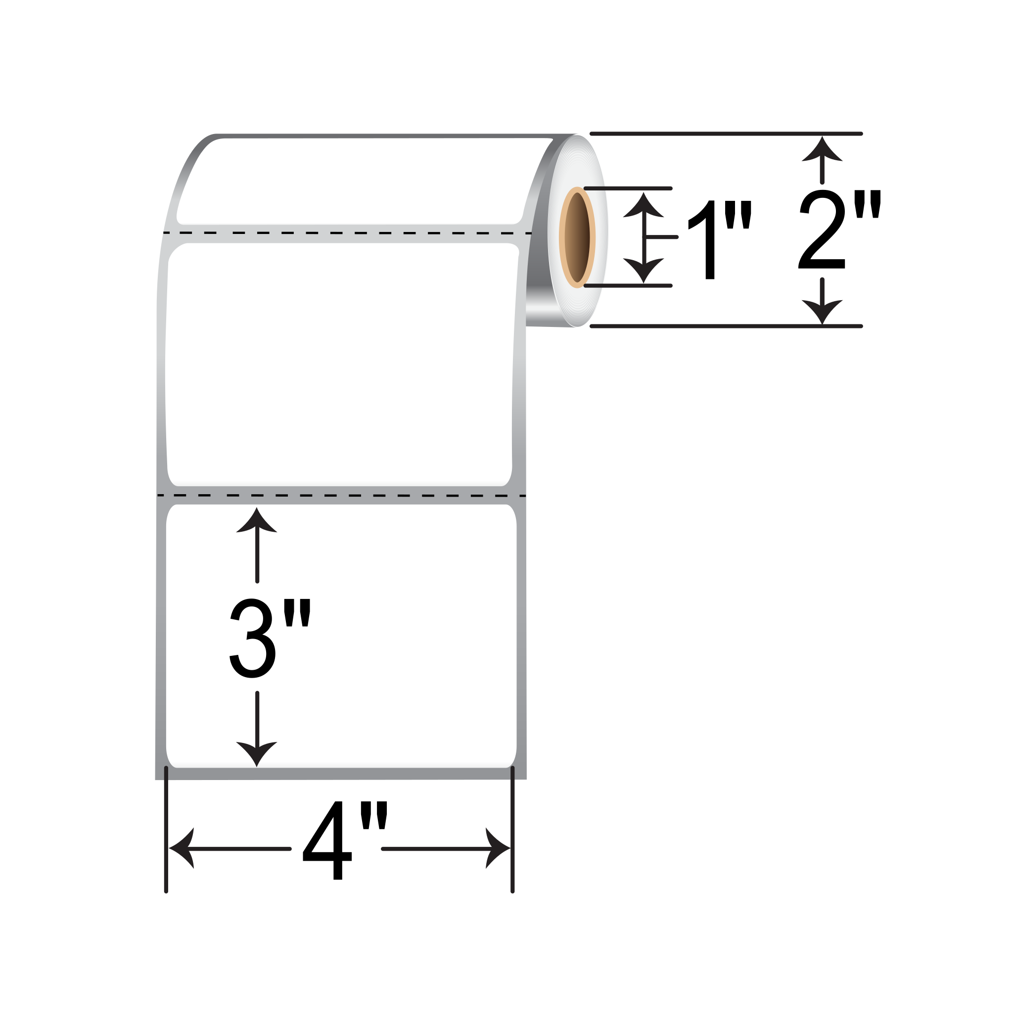 Zebra Z-Select 4000D 4x3  DT Label [Premium Top Coated, Perforated, for Mobile] 800340-305