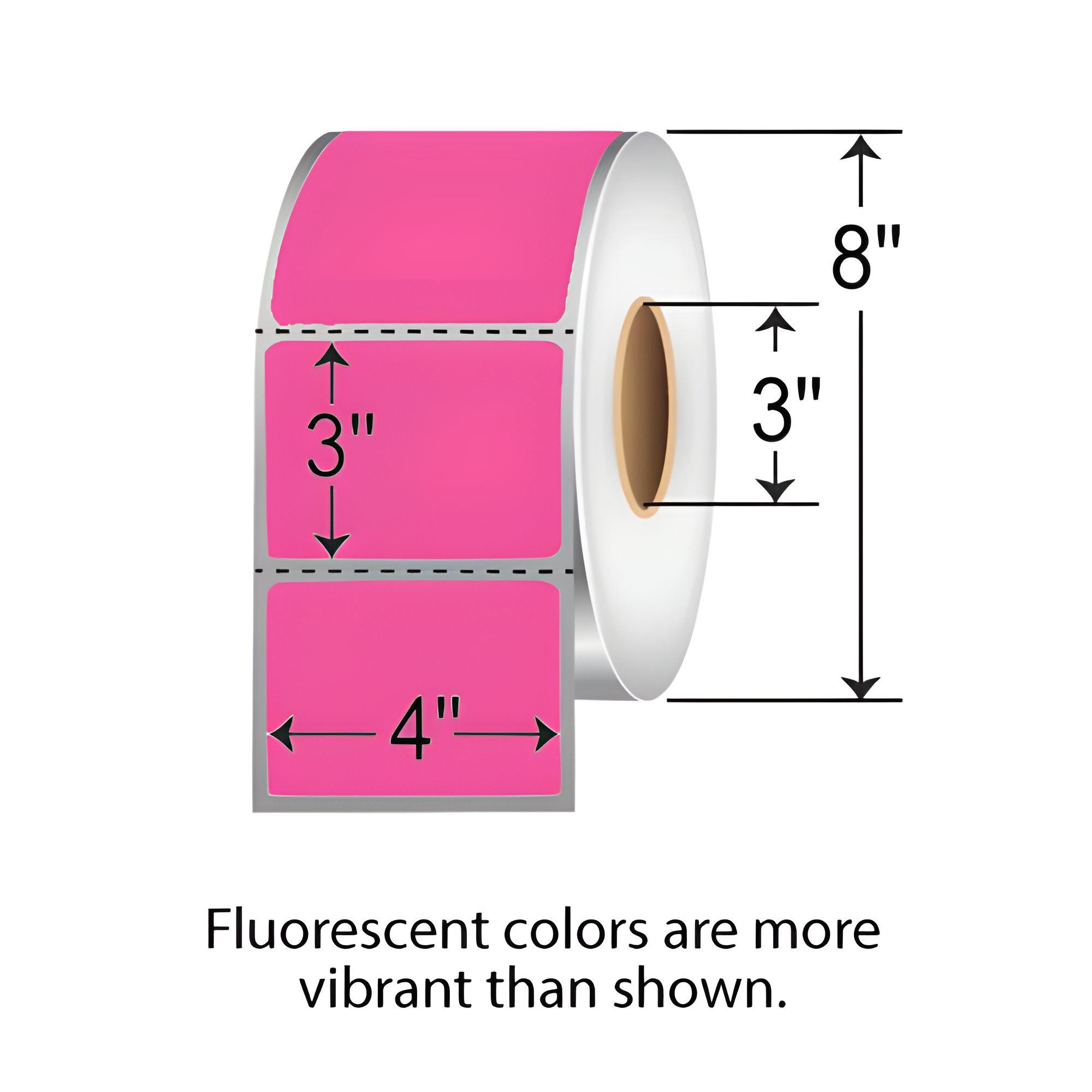 Barcodefactory 4x3  TT Label [Perforated, Fluorescent Pink] FPP400300P1P38F
