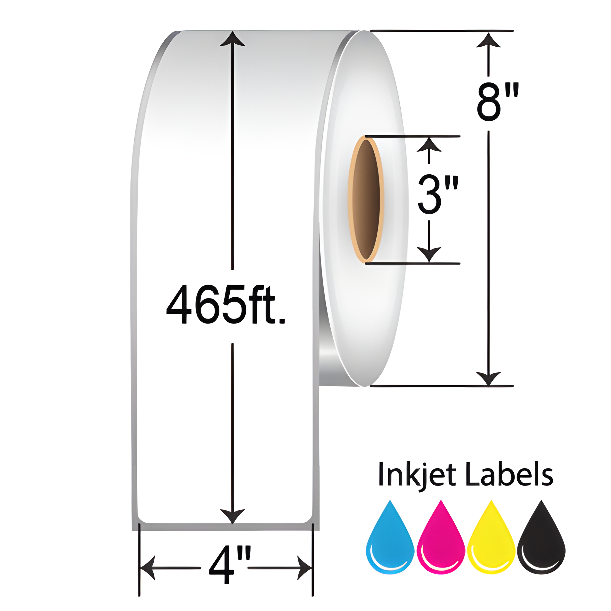 BarcodeFactory 4x465' Continuous Inkjet Label [Freezer] L-IJ-BK4465CR-38