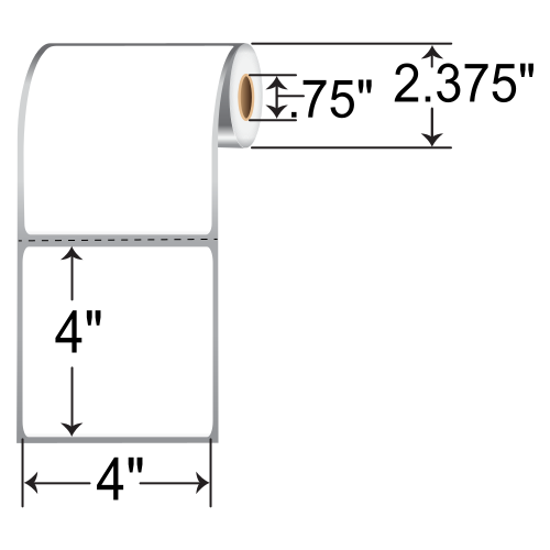 Barcodefactory 4x4  DT Label [Premium Top Coated, Perforated, for Mobile, Black Mark Sensing] 510746