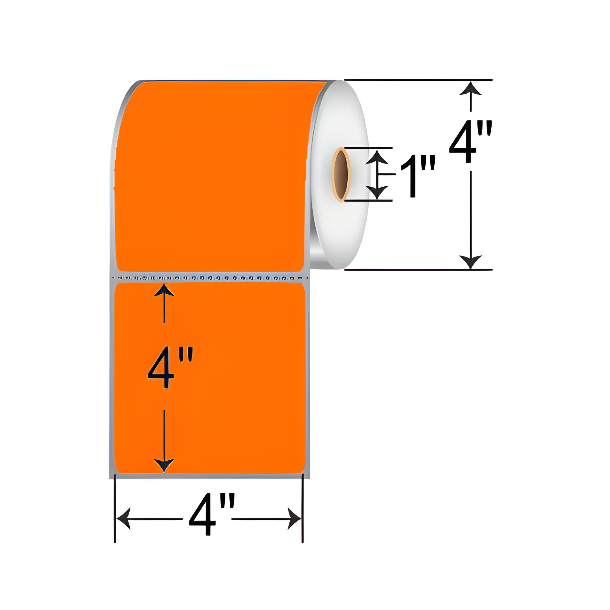 Barcodefactory 4x4  DT Label [Perforated, Orange] RD-4-4-380-OR