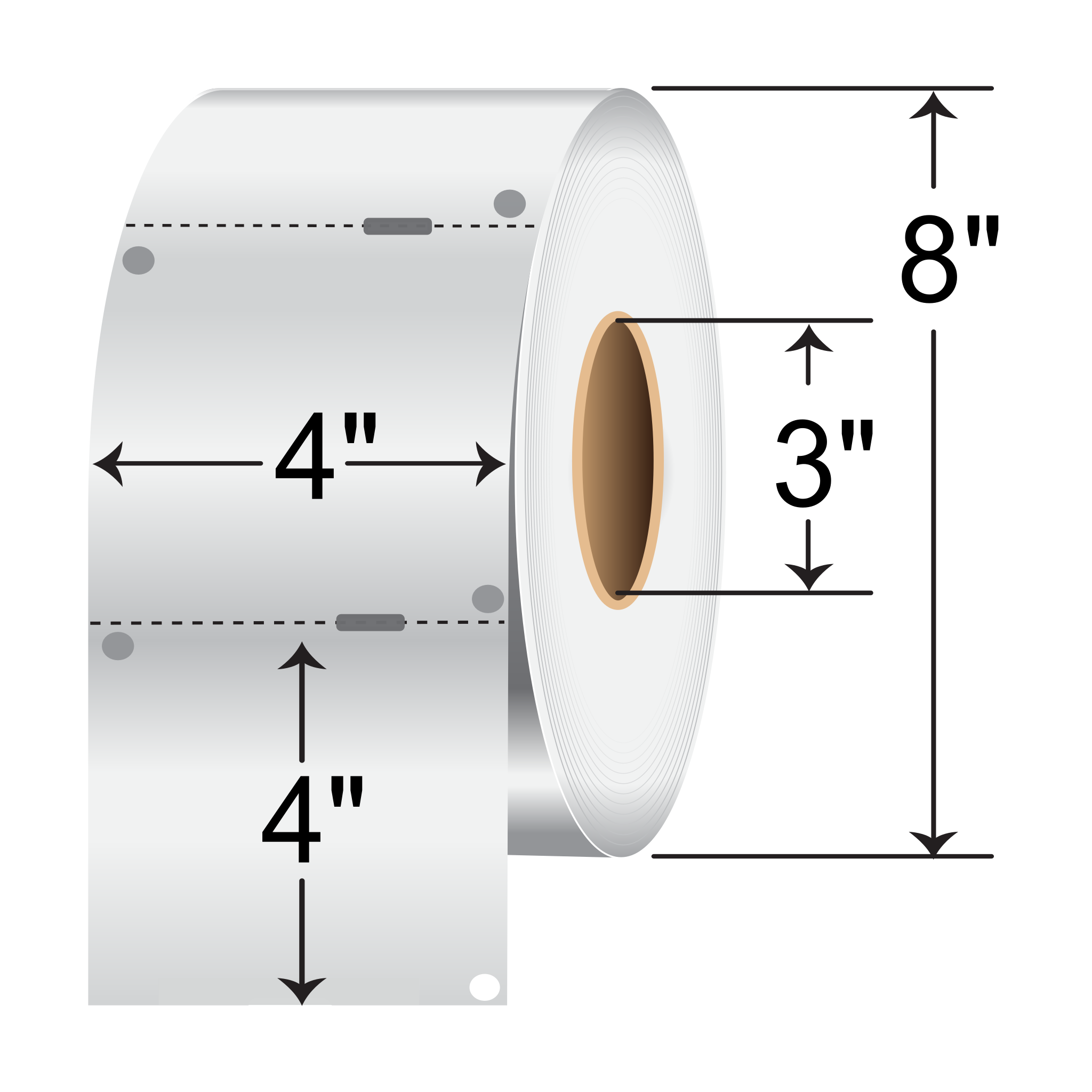 Barcodefactory Labels 4x4  TT Tag [Perforated, Notched, Punch Hole] 4X4-TT-TAG