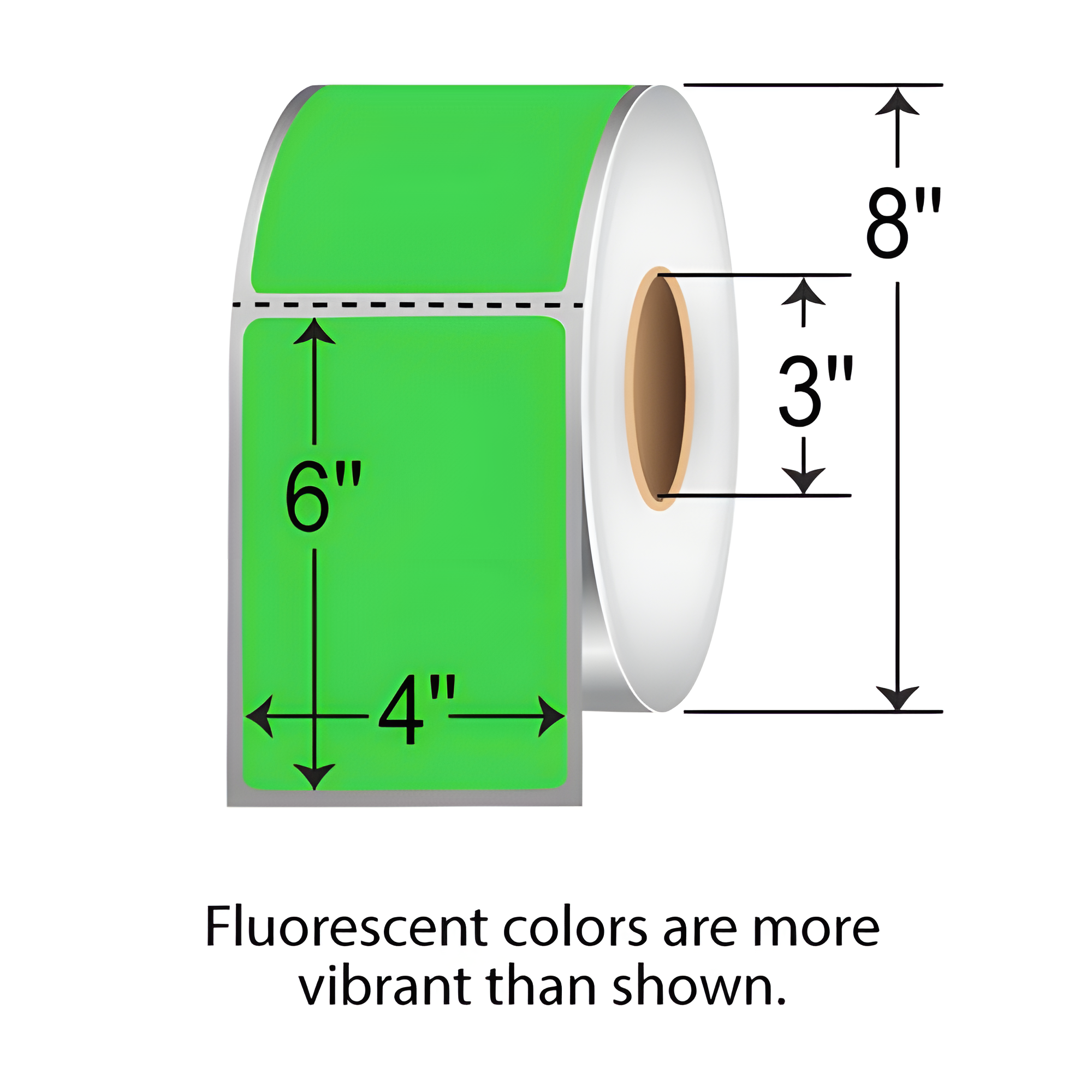 Barcodefactory 4x6  TT Label [Perforated, Fluorescent Green] FGP400600P1P38F