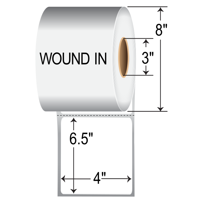 Barcodefactory 4x6.5  TT Label [Perforated, Wound-In] L-TT-40651PI