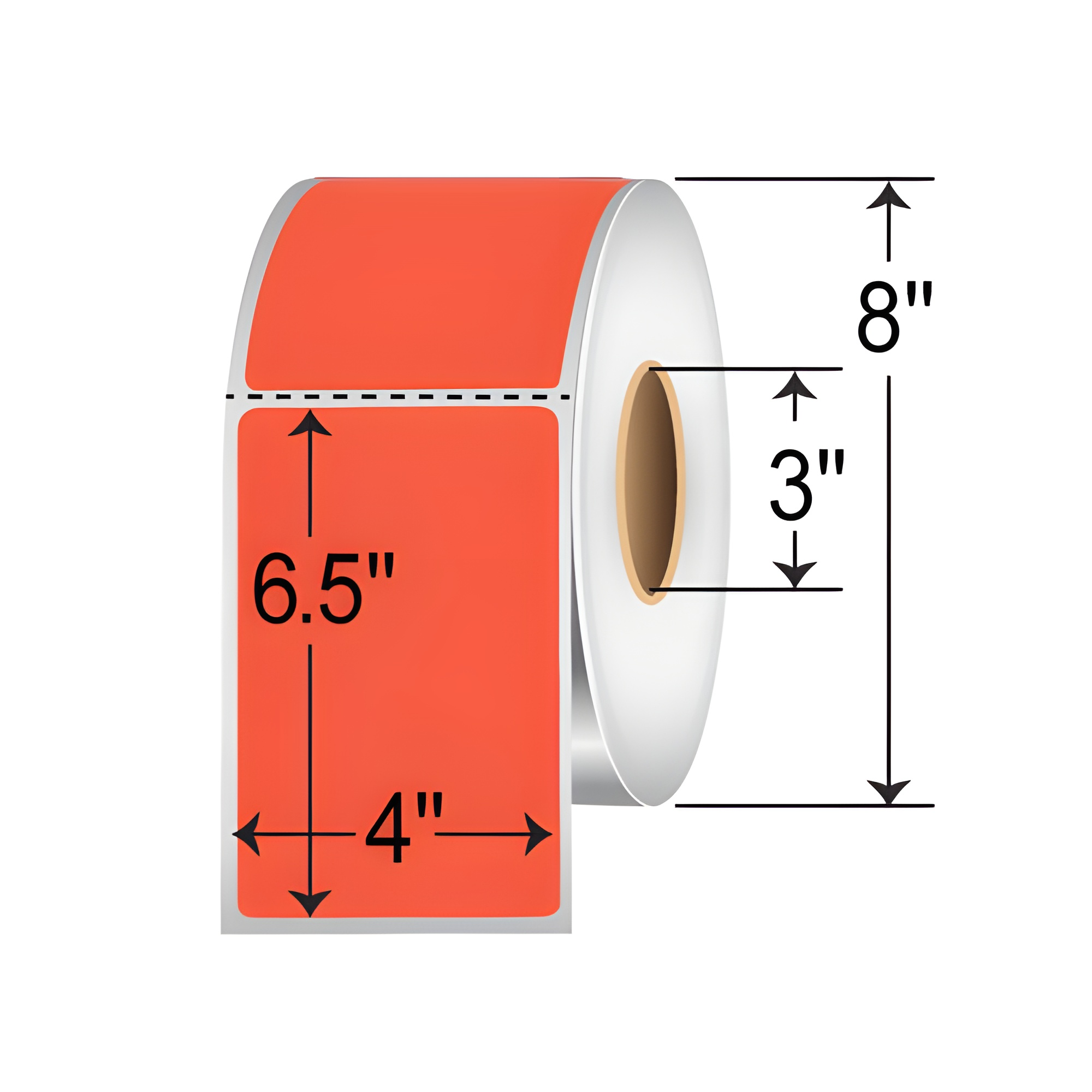 Barcodefactory 4x6.5  TT Label [Perforated, Red] RFC-4-65-900-RD