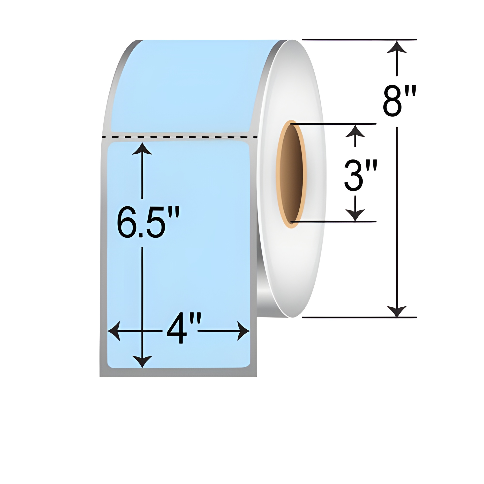 Barcodefactory 4x6.5  TT Label [Perforated, Blue] RFC-4-65-900-BL
