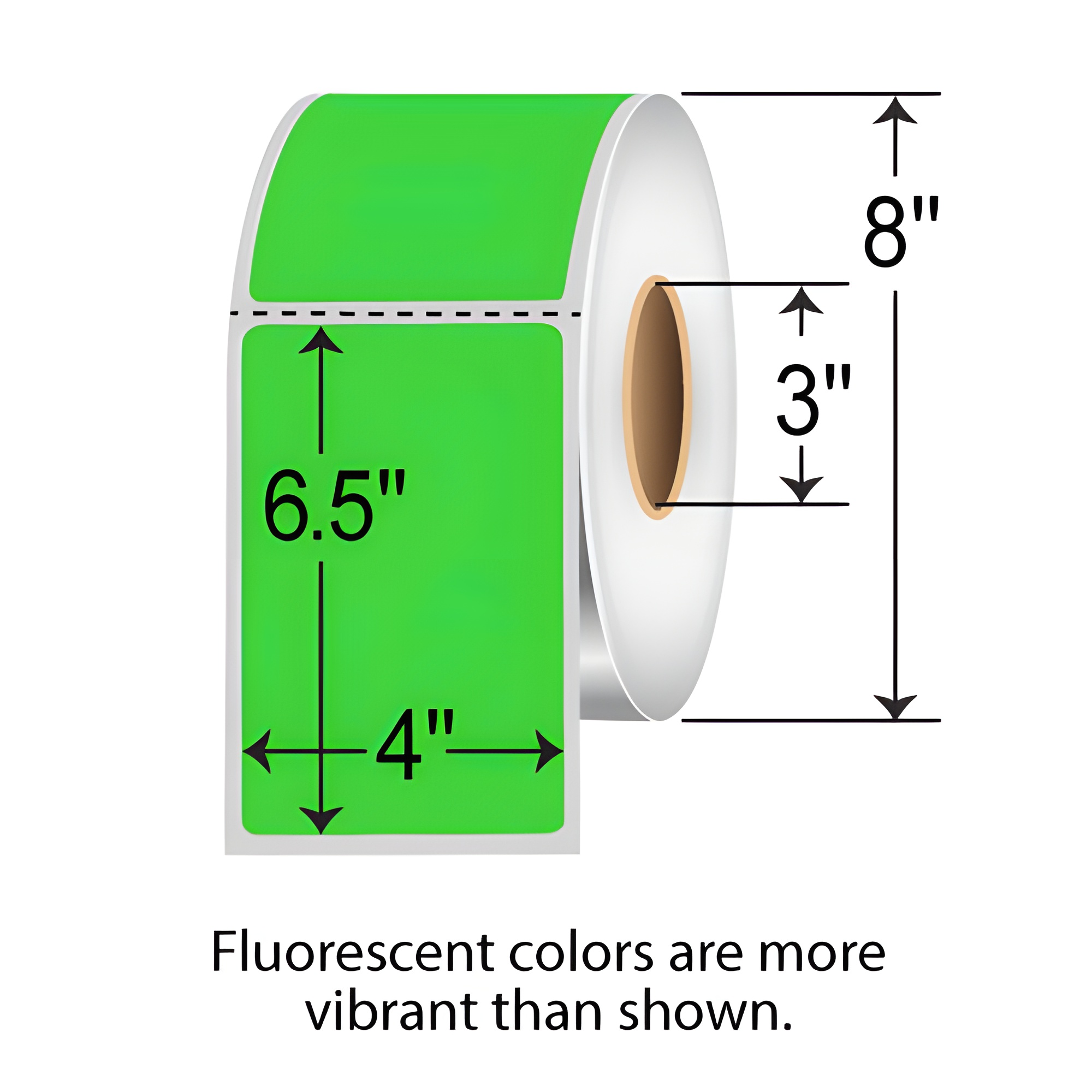 Barcodefactory 4x6.5  TT Label [Perforated, Fluorescent Green] TH465-1PFG