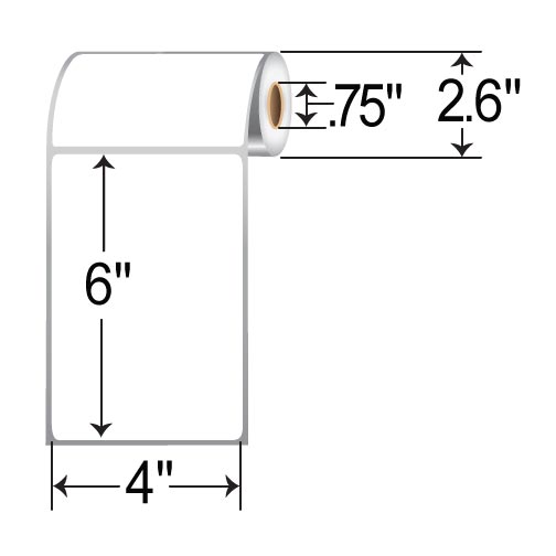Zebra 4x6 TT Poly Label [Mobile Printers, Non-Perforated] 10008424