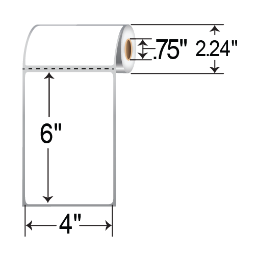 Zebra ThermaLock 4100D 4x6 Polypropylene DT Label [Freezer, Perforated, for Mobile] 10040025