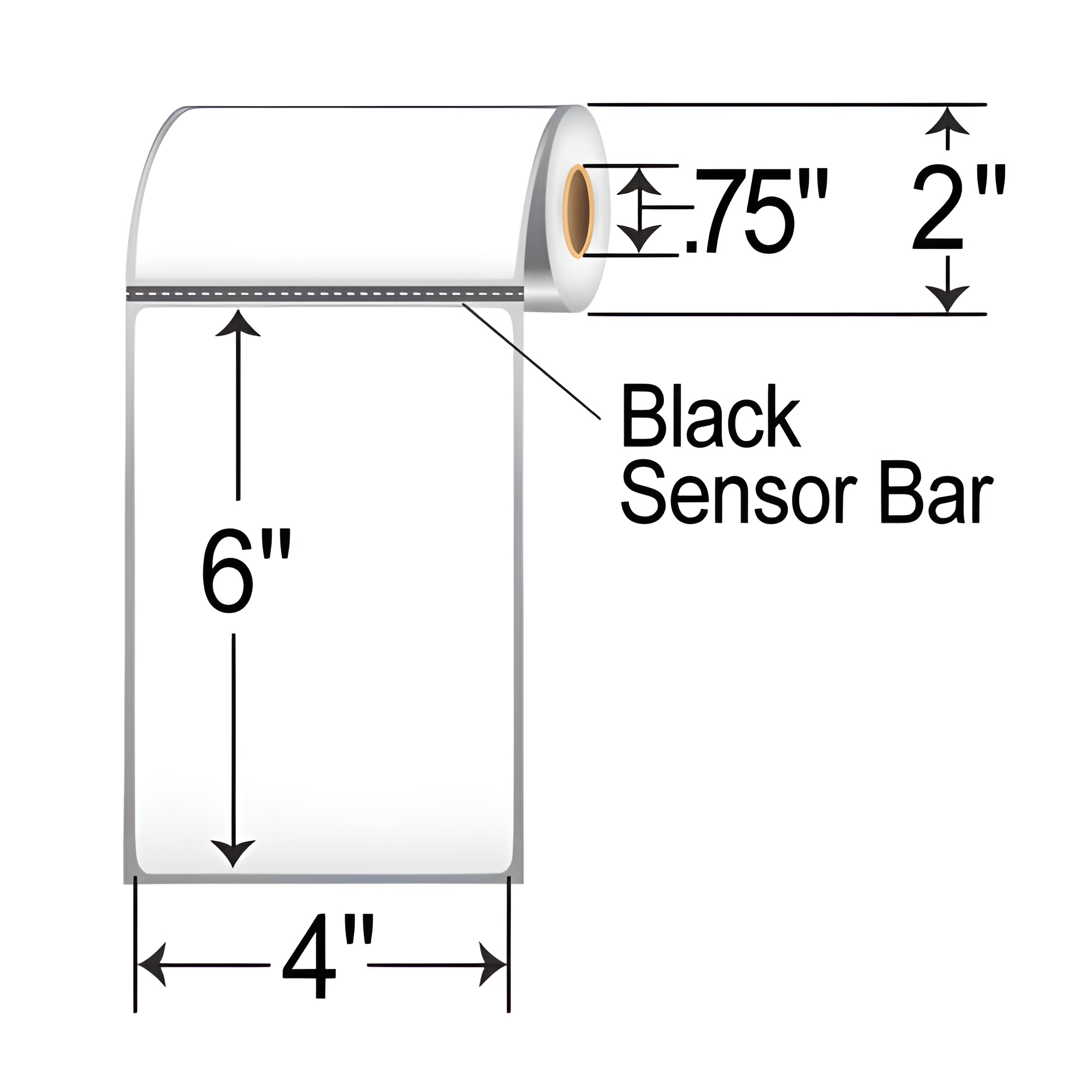 Barcodefactory 4x6  DT Label [Premium Top Coated, Perforated] DT46-75PDT-1B