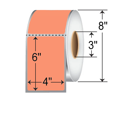 Barcodefactory 4x6  TT Label [Perforated, Orange] TTP4X6ORANGE-EA