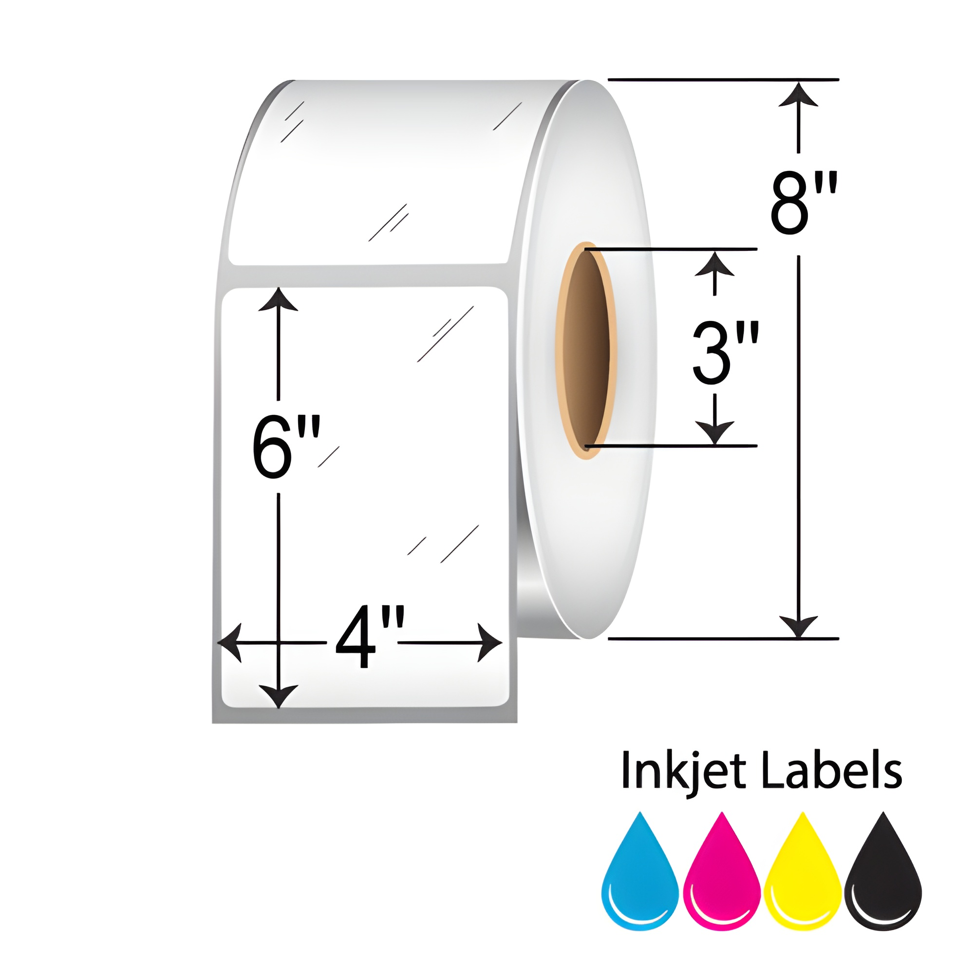 BarcodeFactory 4x6 Inkjet High-Gloss Label [Non-Perforated] RIJGS-4-6-1190-3