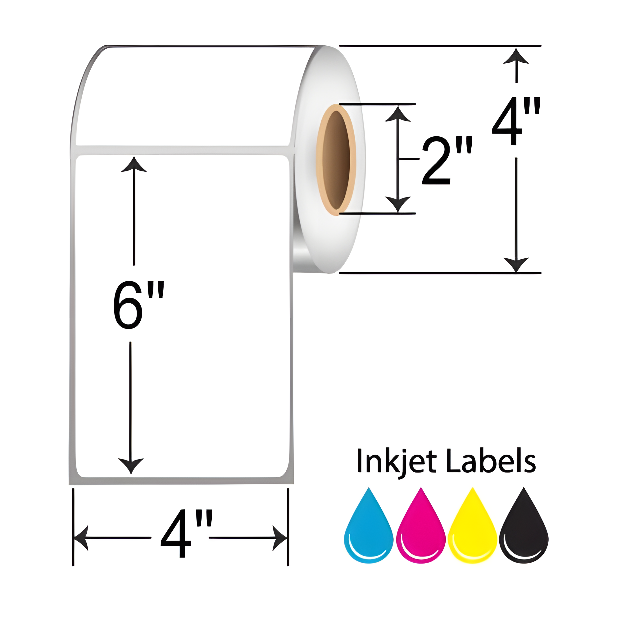 BarcodeFactory 4 x 6 Inkjet Paper Label [Non-Perforated] RIJM-4-6-225-2