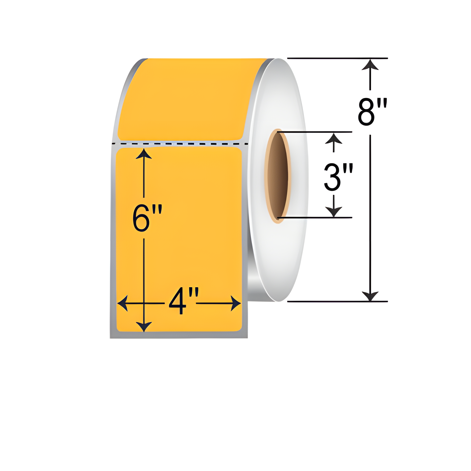 Barcodefactory 4x6  DT Label [Perforated, Orange] DT46-1PO