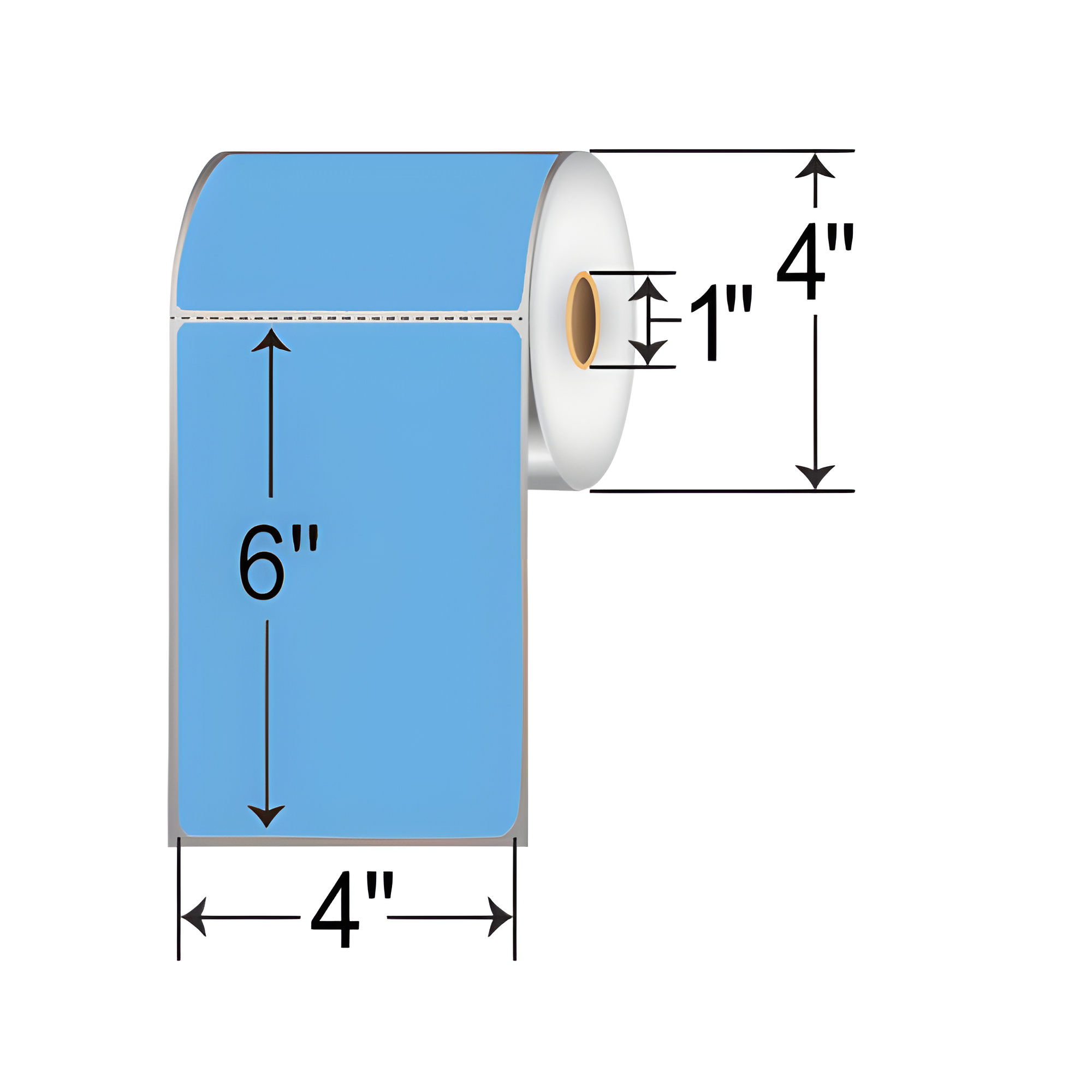 Barcodefactory 4x6  DT Label [Perforated, Blue] RD-4-6-250-BL