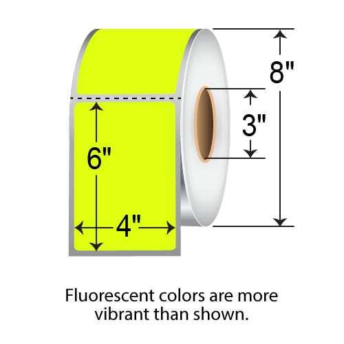 Barcodefactory 4x6  TT Label [Perforated, Fluorescent Chartreuse] L-TT-40601PCH