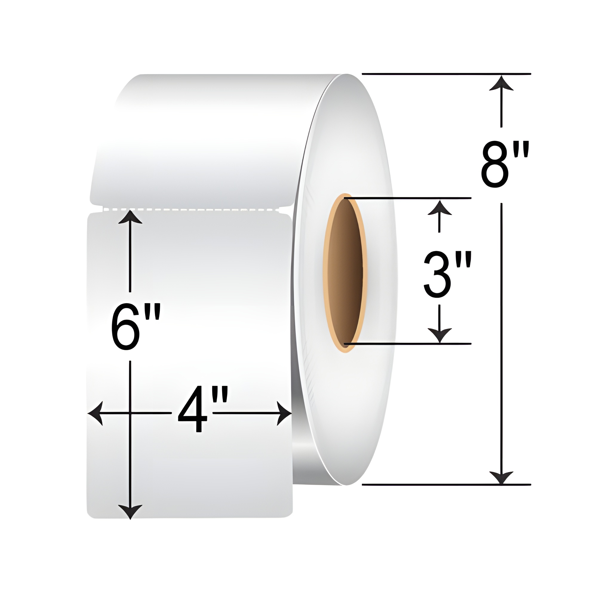 Barcodefactory 4x6 Polyester TT Label [Perforated, Notched] F4-4060LH1A15