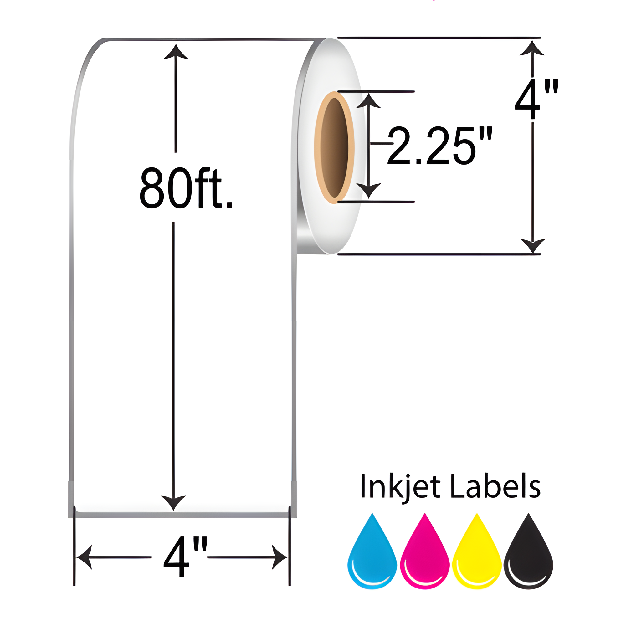ISP-4-80-12-225 - BarcodeFactory 4x80' Continuous Matte Poly Inkjet Label