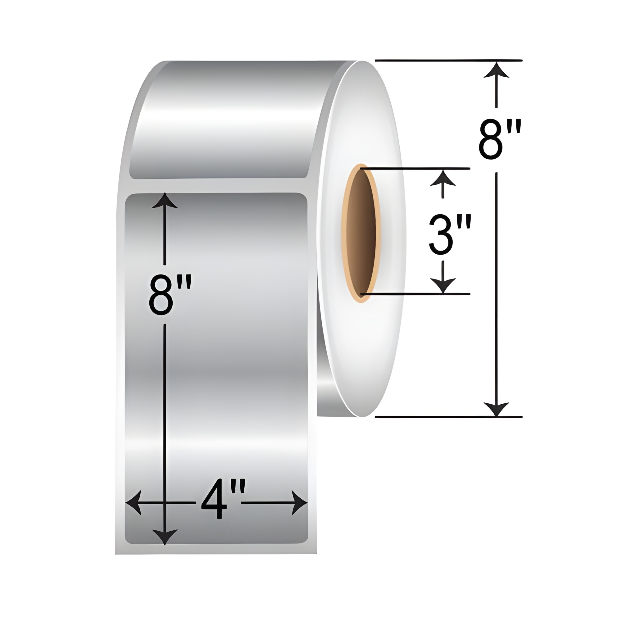 BarcodeFactory 4x8 Retro-Reflective Label [Non-Perforated] BAR-4-8-RETRO-3NP