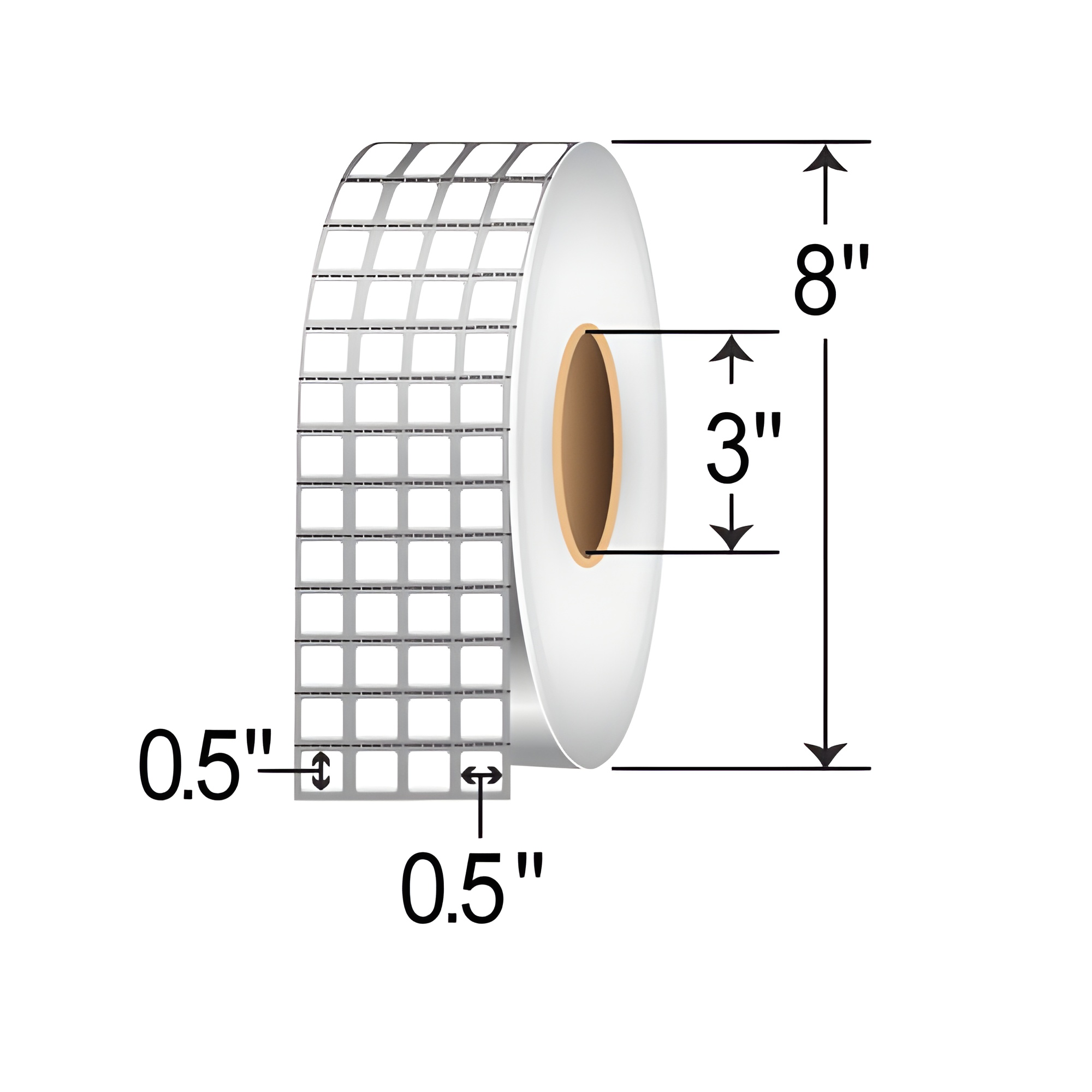 Zebra Z-Ultimate 2000T 0.5x0.5 Polyester TT Label [4up, Perforated] 10011971