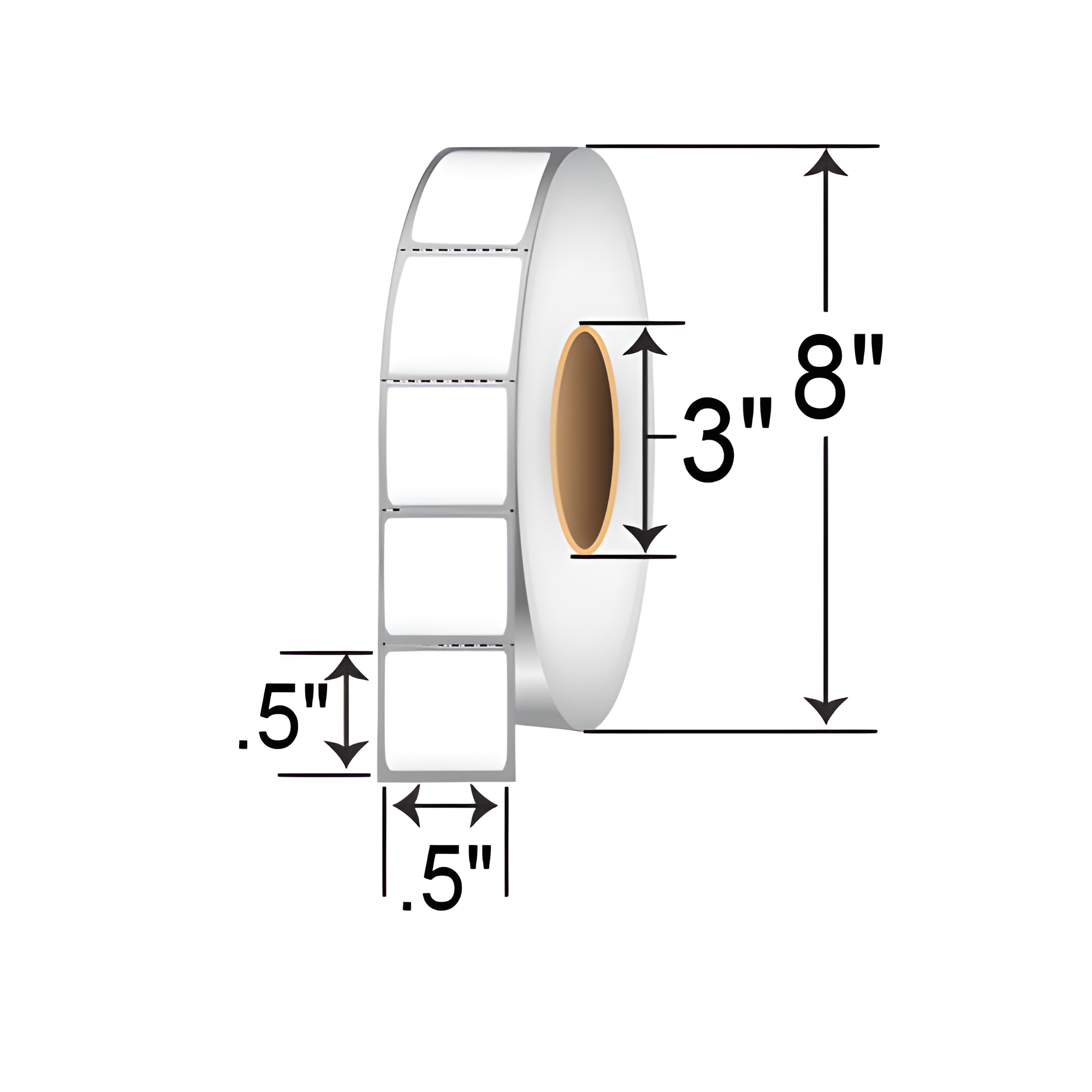 Zebra Z-Xtreme 4000T 0.5x0.5 Polyester TT Label [Perforated] .5X.5Z-XTR