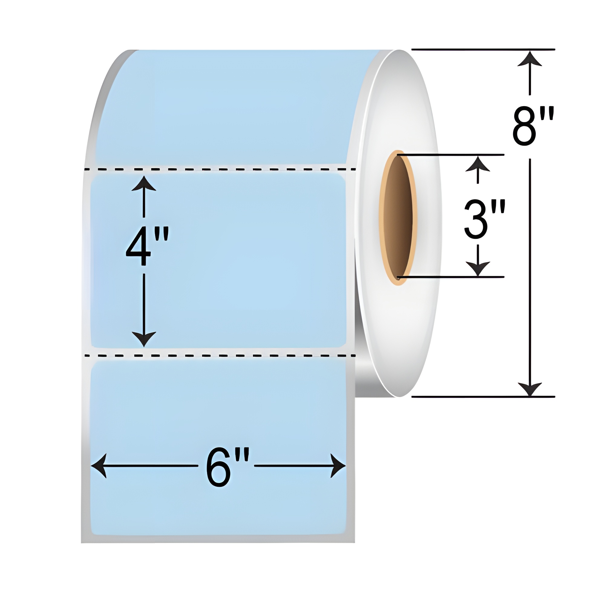 Barcodefactory 6x4  TT Label [Perforated, Blue] RFC-6-4-1500-BL