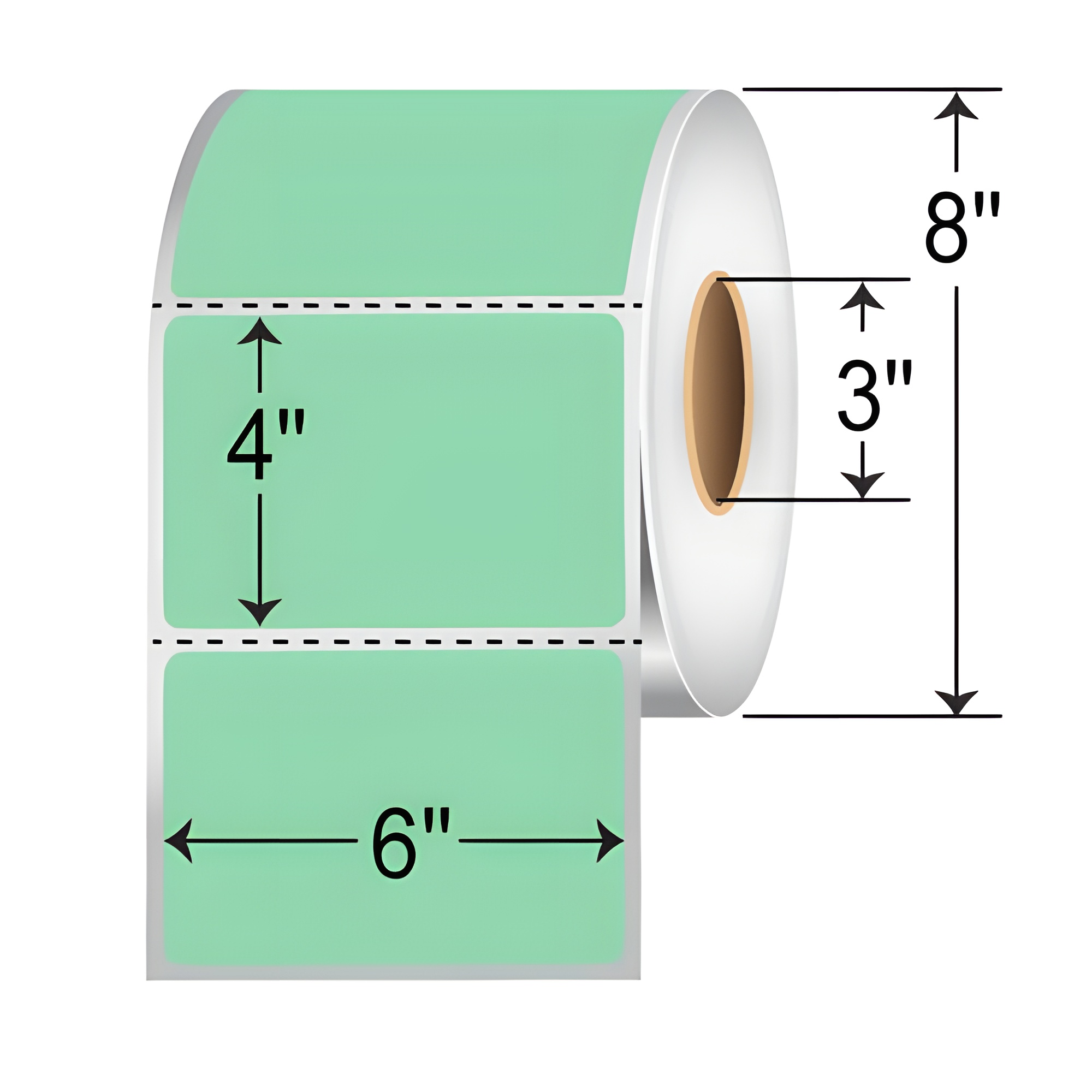 Barcodefactory 6x4  TT Label [Perforated, Green] RFC-6-4-1500-GR