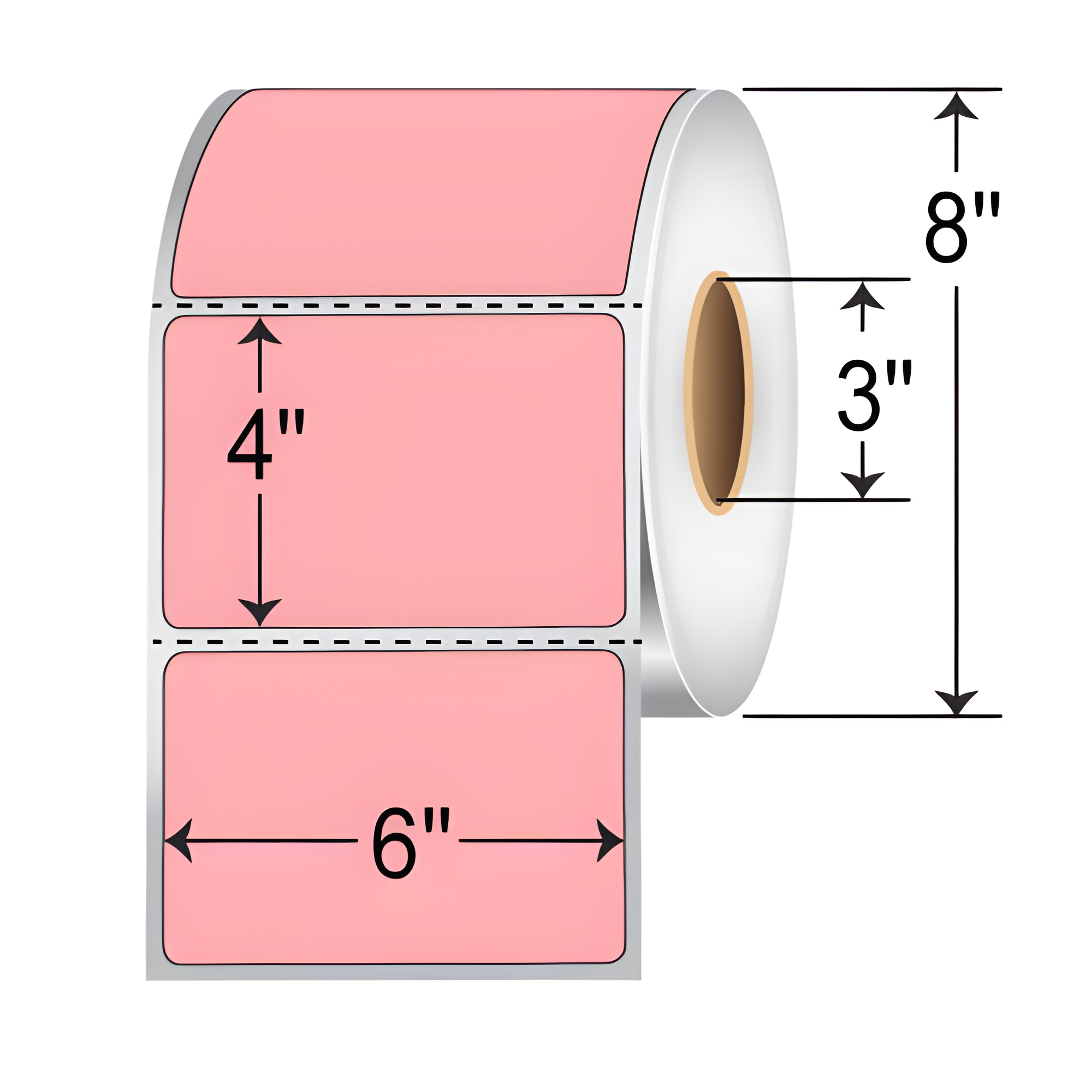 Barcodefactory 6x4  TT Label [Perforated, Pink] RFC-6-4-1500-PK