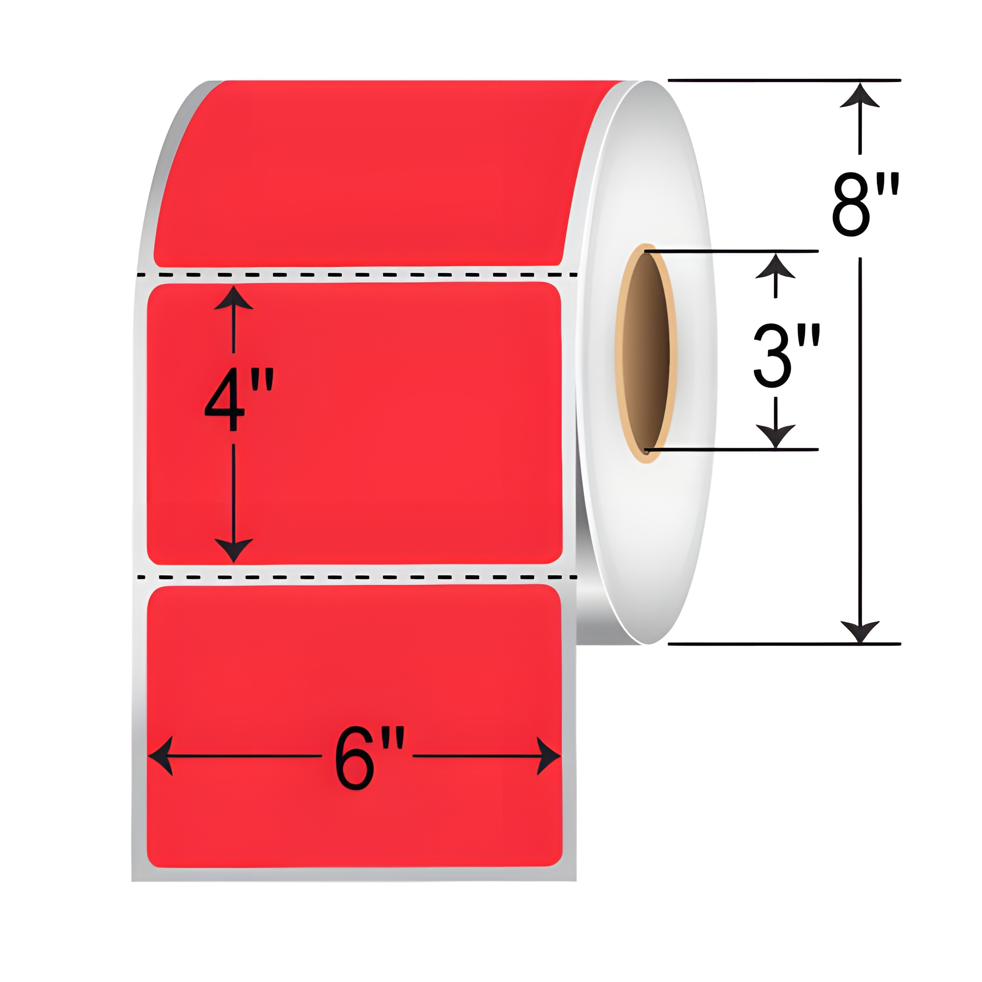 Barcodefactory 6x4  TT Label [Perforated, Red] RFC-6-4-1500-RD