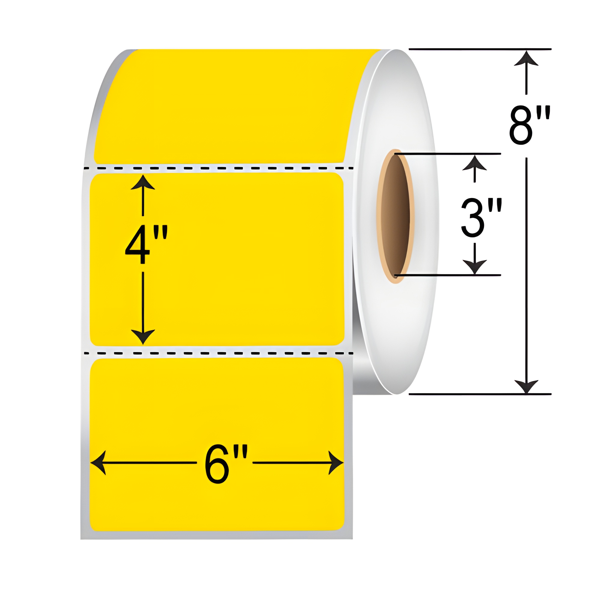 Barcodefactory 6x4  TT Label [Perforated, Yellow] RFC-6-4-1500-YL