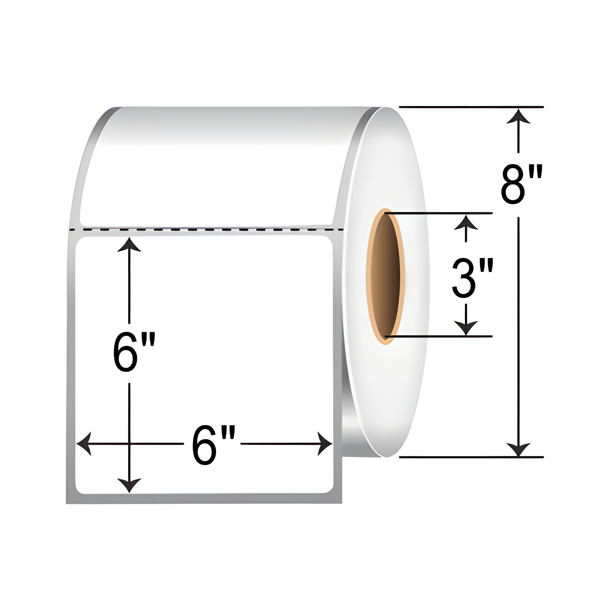RT-6-6-1000-3 - Barcodefactory 6x6 TT Label [Perforated]