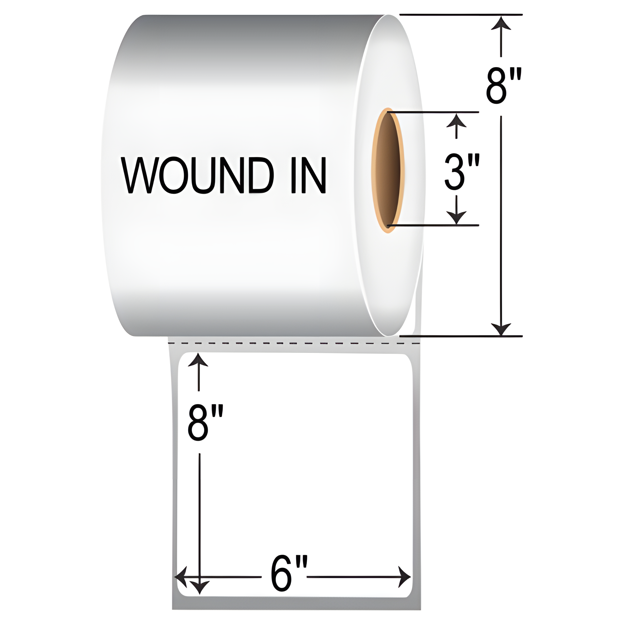 SATO 6x8 Polypropylene TT Label [Perforated, Wound-In] SR30LT-15400