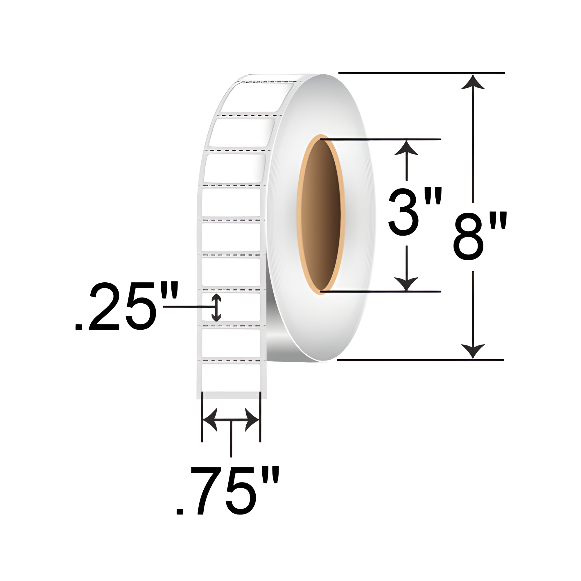 Zebra 3000T 0.75x0.25 Polyimide TT Label [Perforated] 10023224