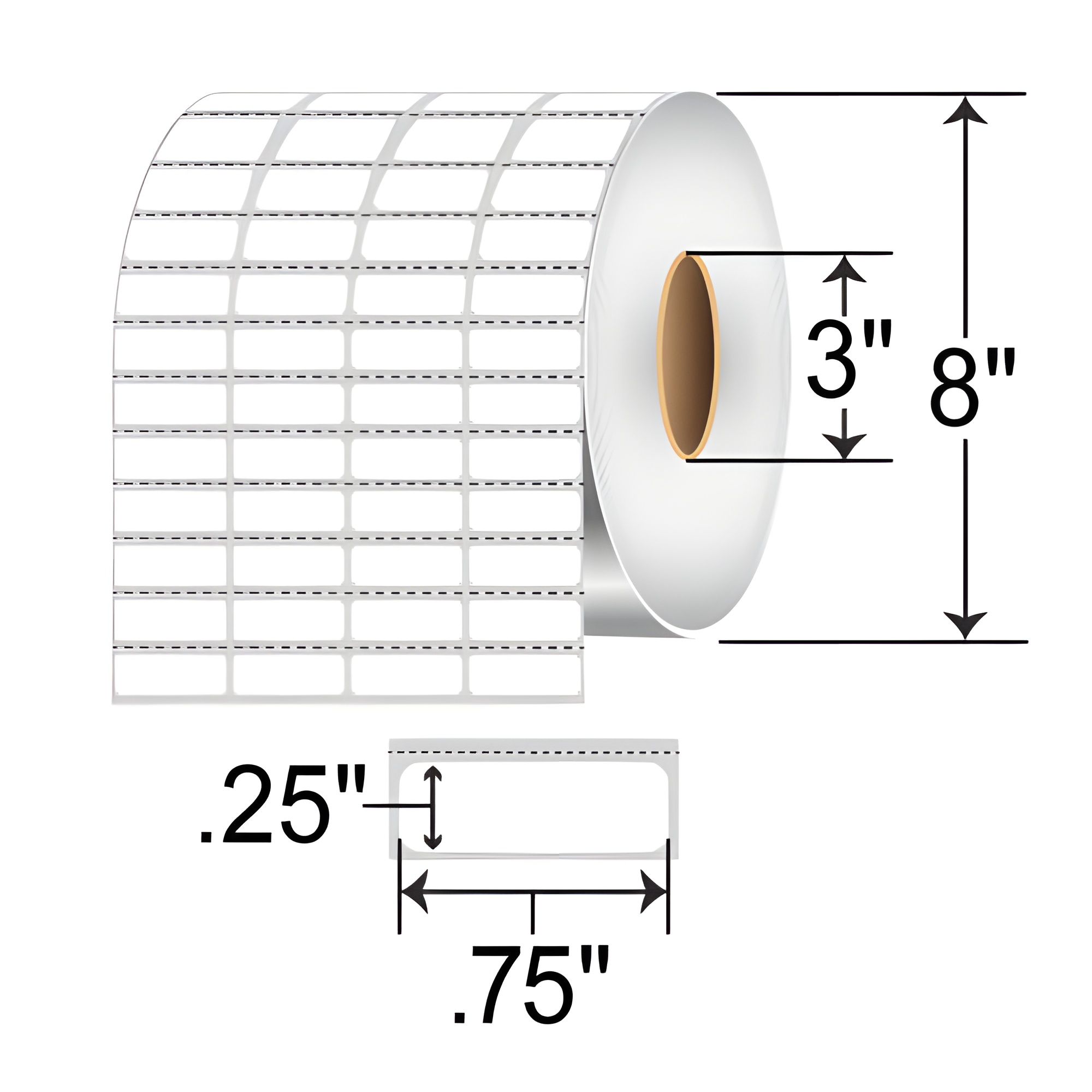 Zebra Z-Supreme 2100T 0.75x0.25 Polyimide TT Label [4up, Perforated] ZIPZST10044161