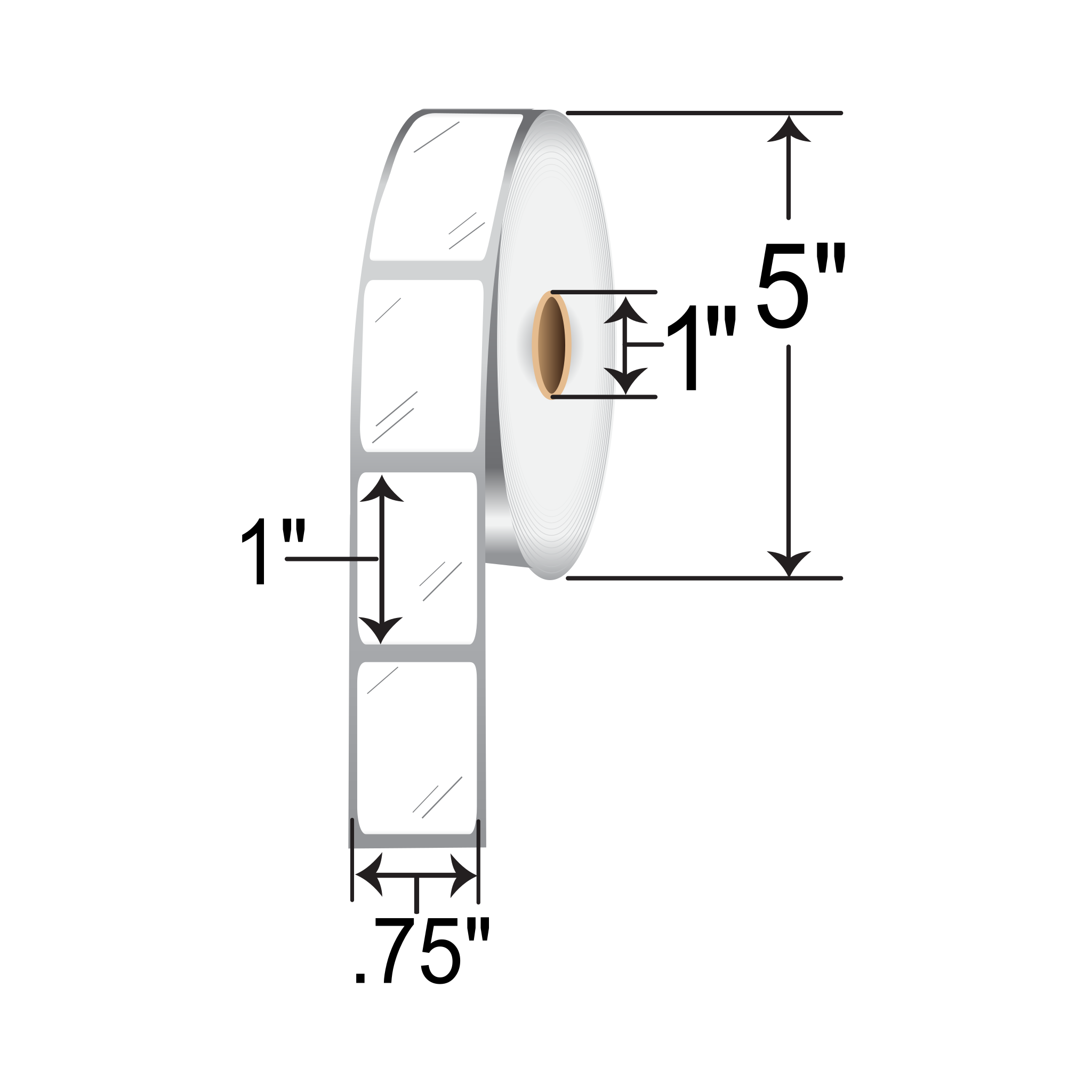 Barcodefactory 0.75x1 Polypropylene TT Label [Non-Perforated] .75x1-TT-POLY