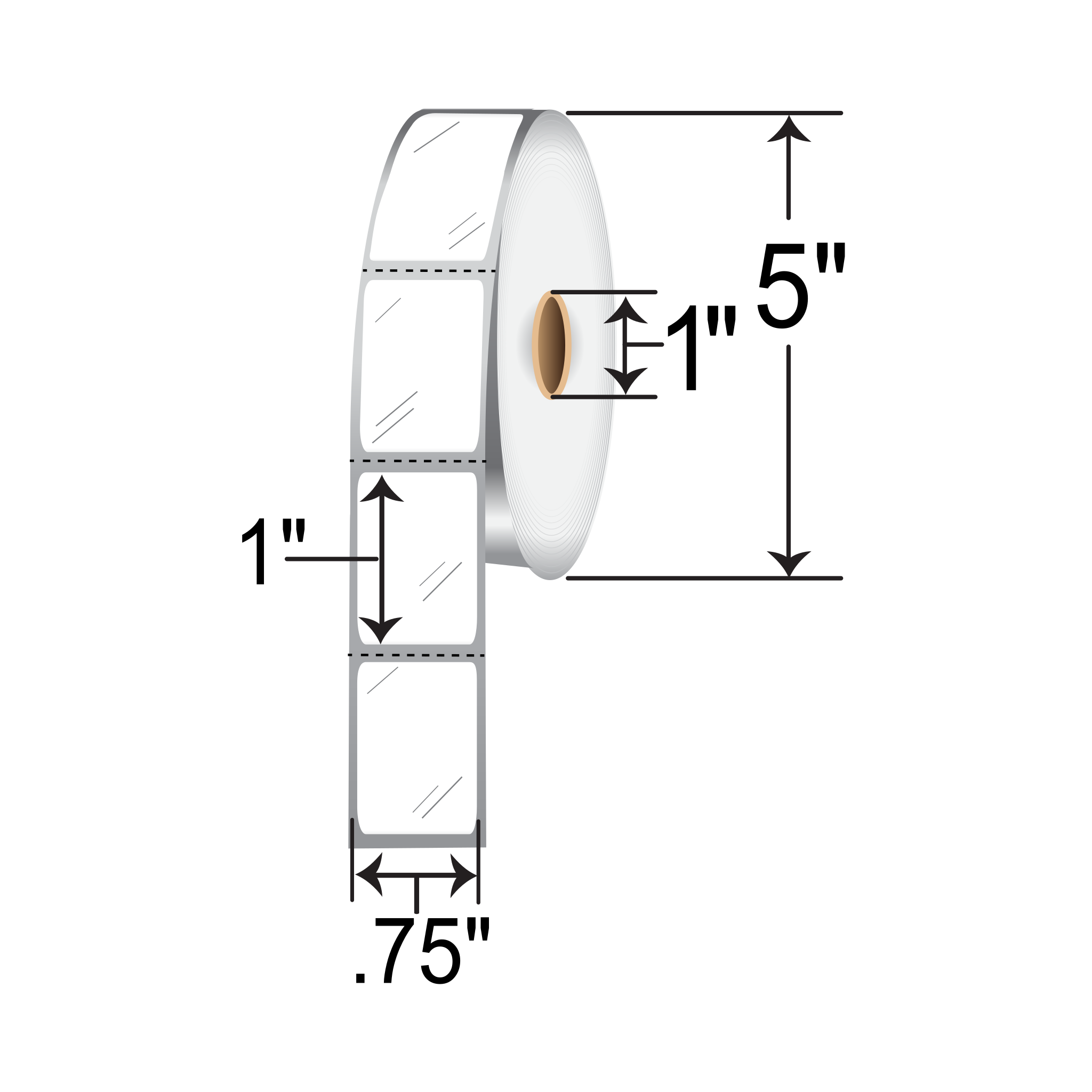 Barcodefactory 0.75x1 Polypropylene TT Label [Perforated] .75x1-TT-POLY