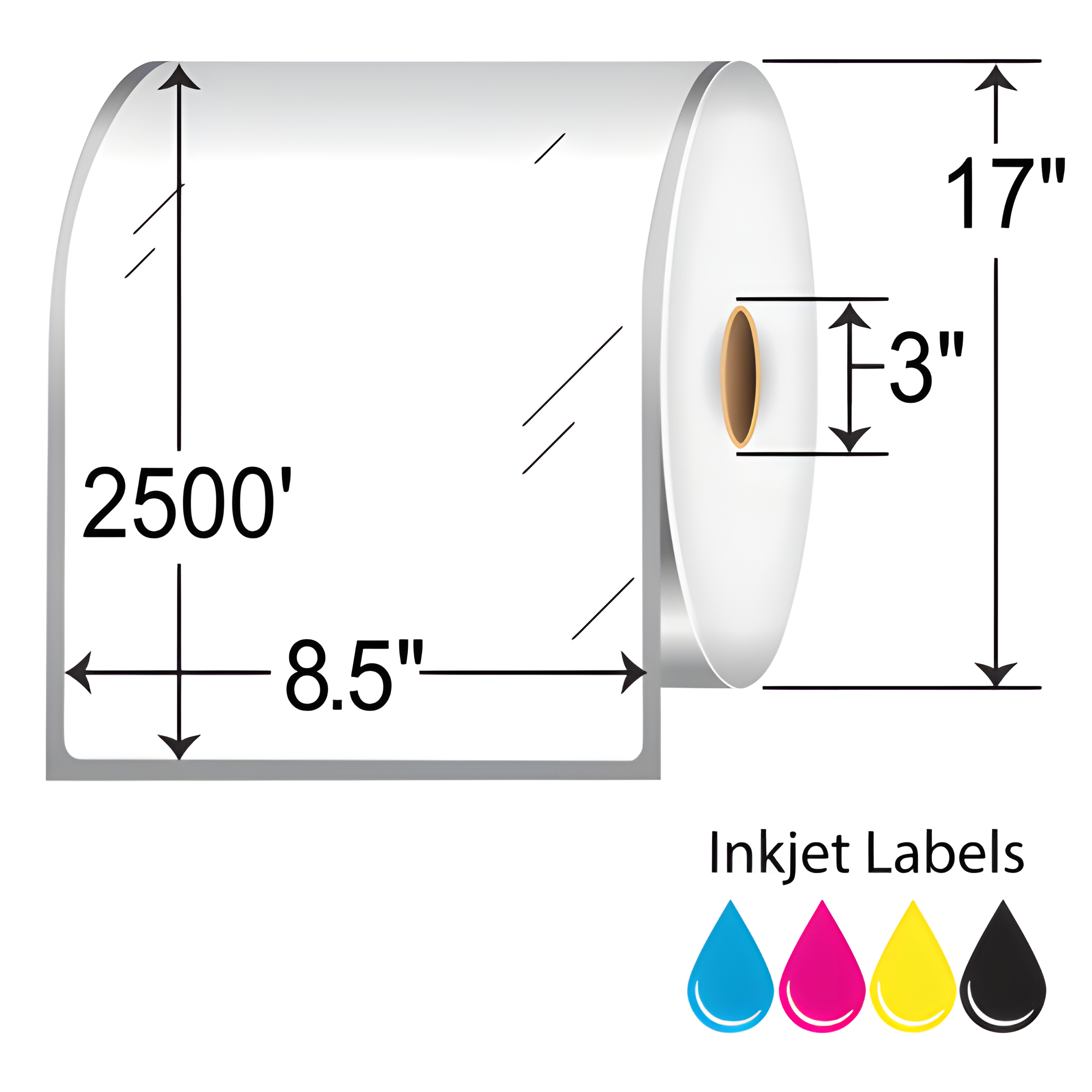 Afinia Label 8.5x2500' Gloss Paper Labels [Non-Perforated] 34402