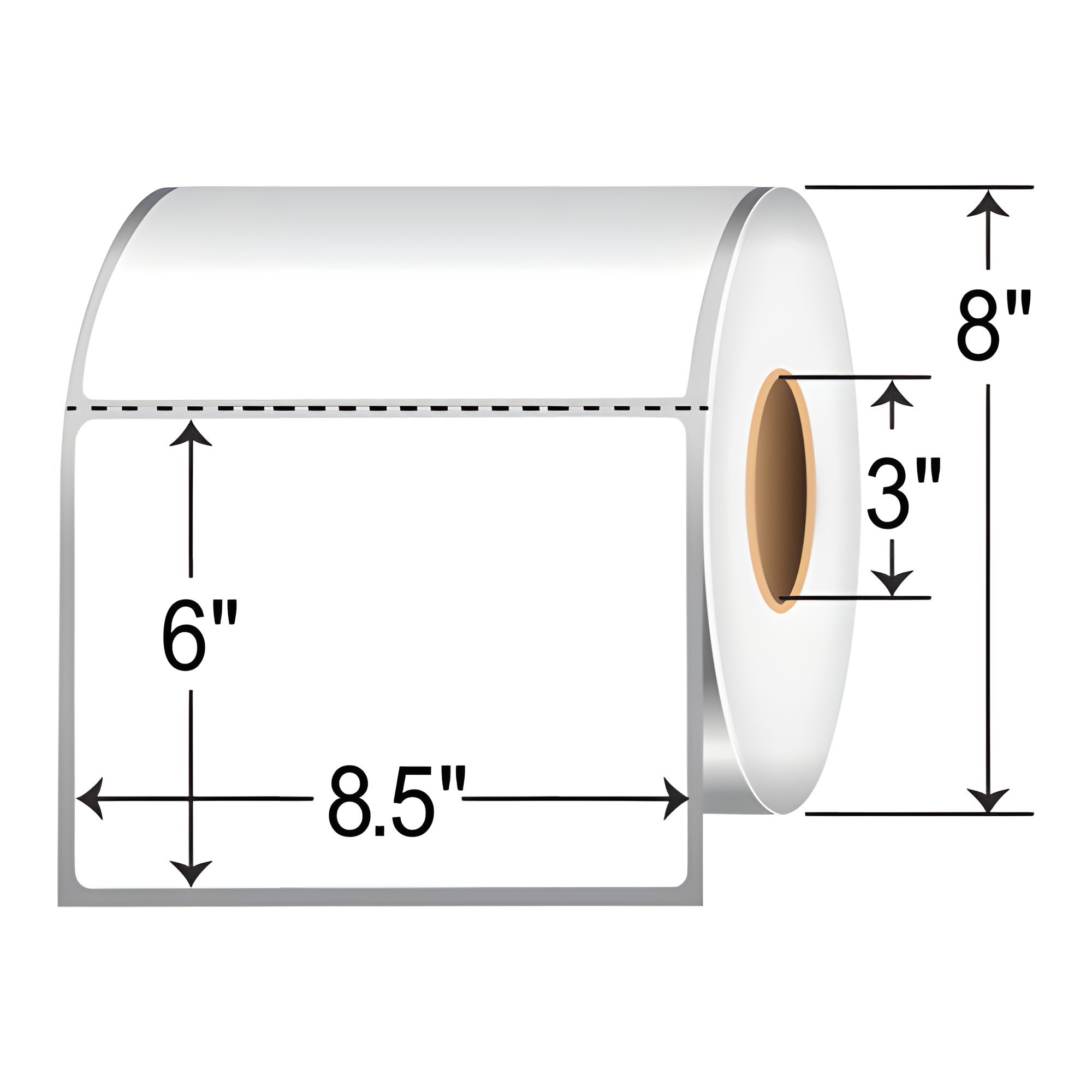 Barcodefactory 8.5x6  TT Label [Perforated] RT-85-6-1000-3