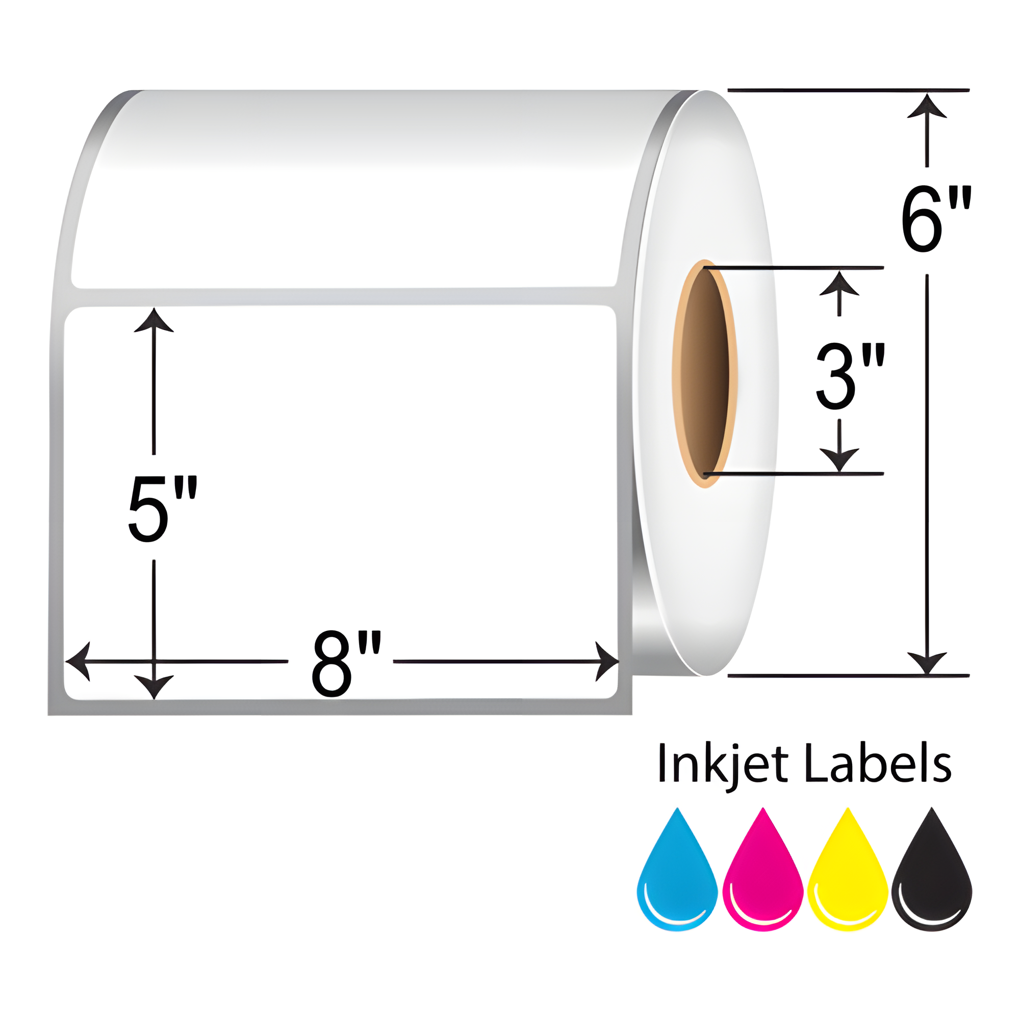 BarcodeFactory 8x5 Matte Poly Inkjet Label [Non-Perforated] ISP-8-5-450-3NP