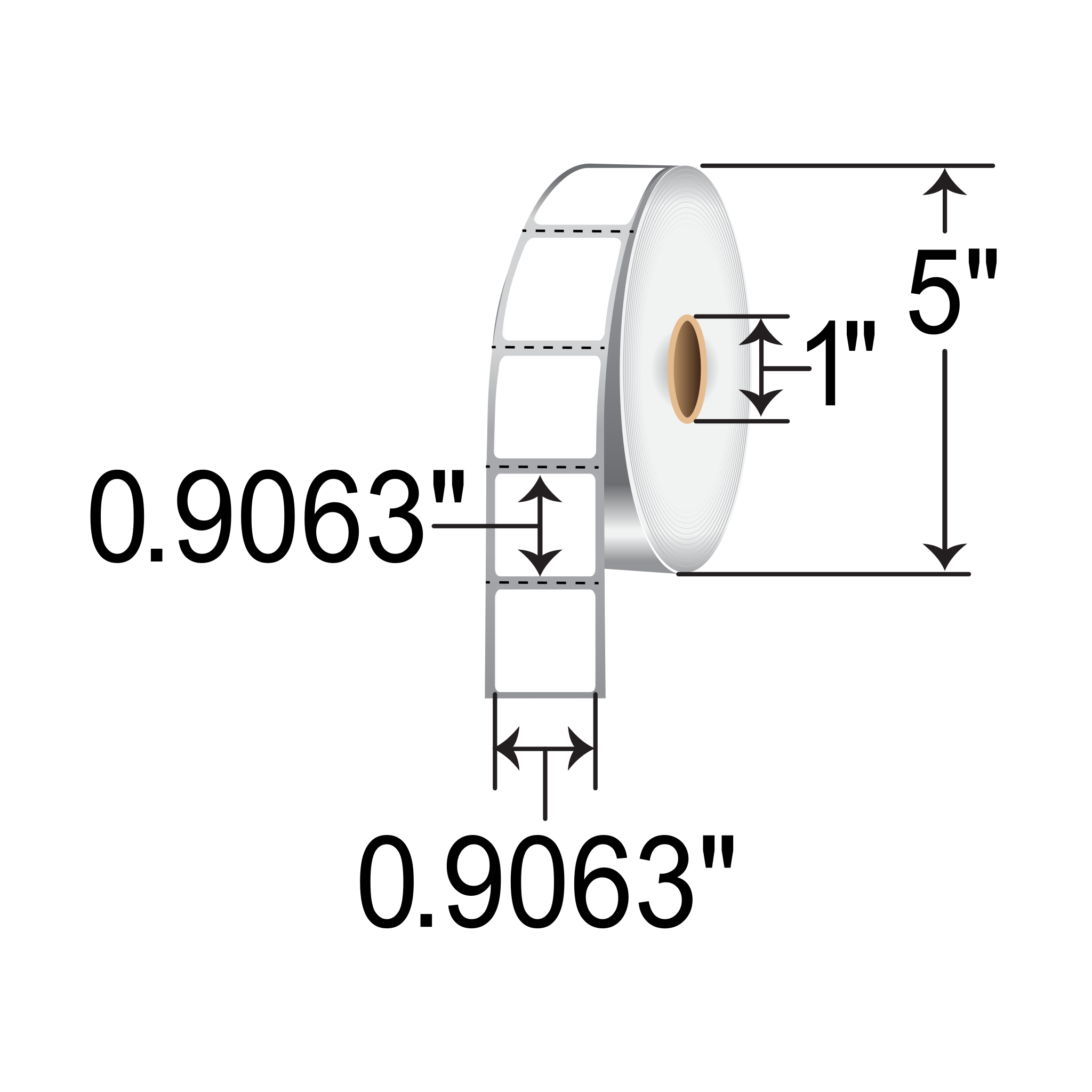 Zebra Z-Xtreme 4000T 0.9063x0.9063 Polyester TT Label [Perforated] 10023239