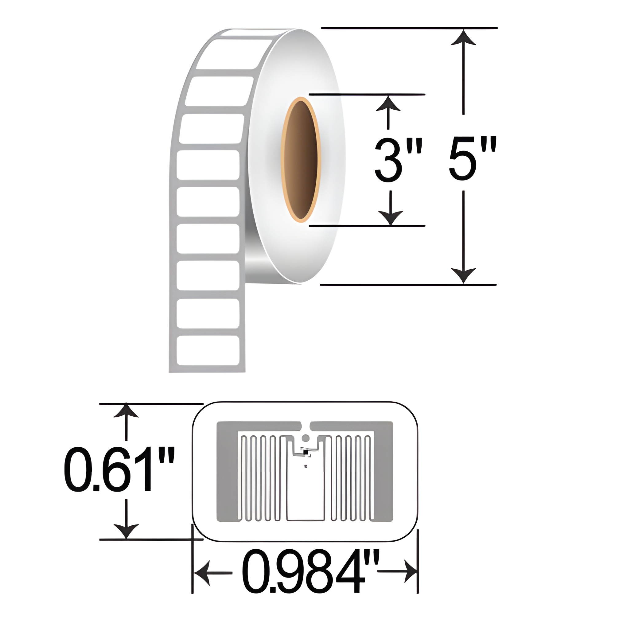 Zebra 0.984 x 0.61 Thermal Transfer RFID Label 10026628