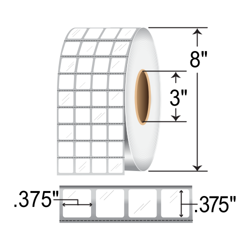 Zebra Z-Supreme 2100T 0.375x0.375 Polyimide TT Label [4up, Perforated] ZIPZST10044158