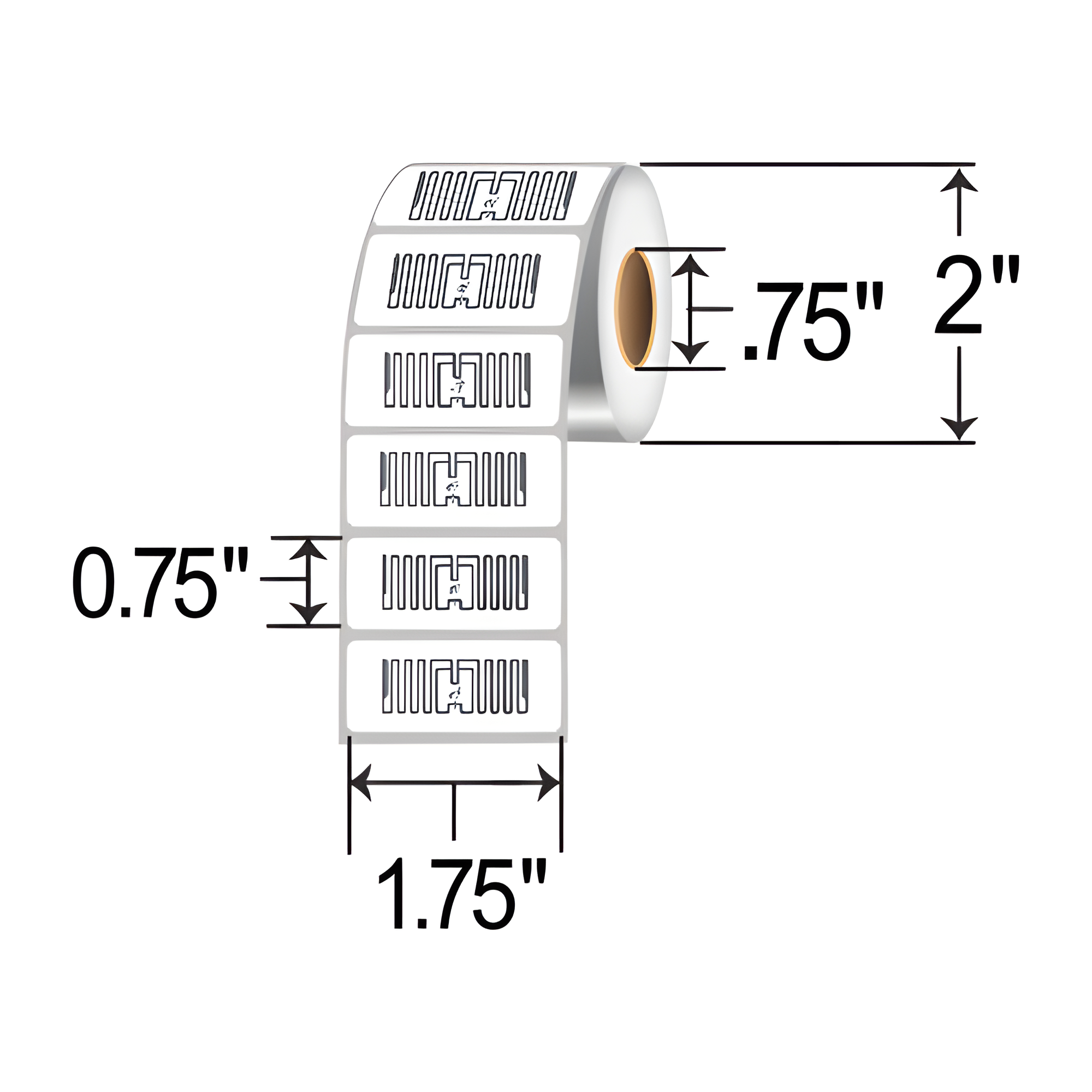Zebra 1.75x0.75 DT RFID Label [Polypropylene, Perforated] 10043409