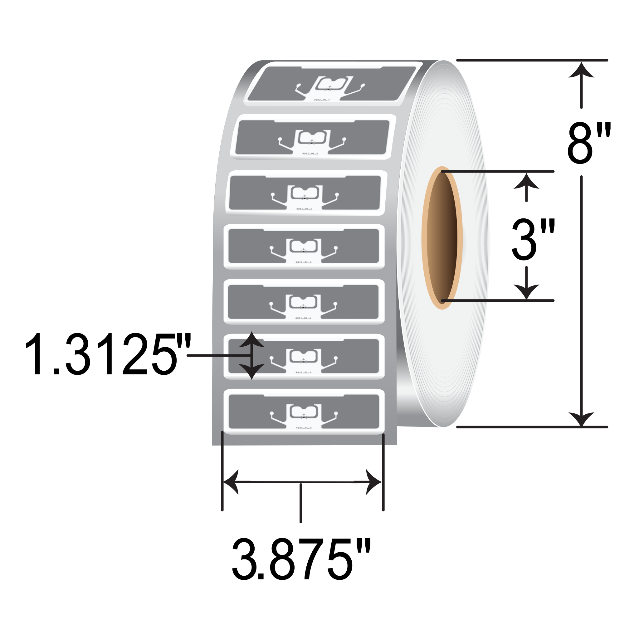 Zebra 3.875x1.3125in Thermal Transfer RFID Label [Polyester, Non-Perforated] ZIPRT10043842