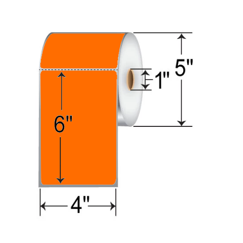 Barcodefactory 4x6  DT Label [Perforated, Orange] RD-4-6-250-OR