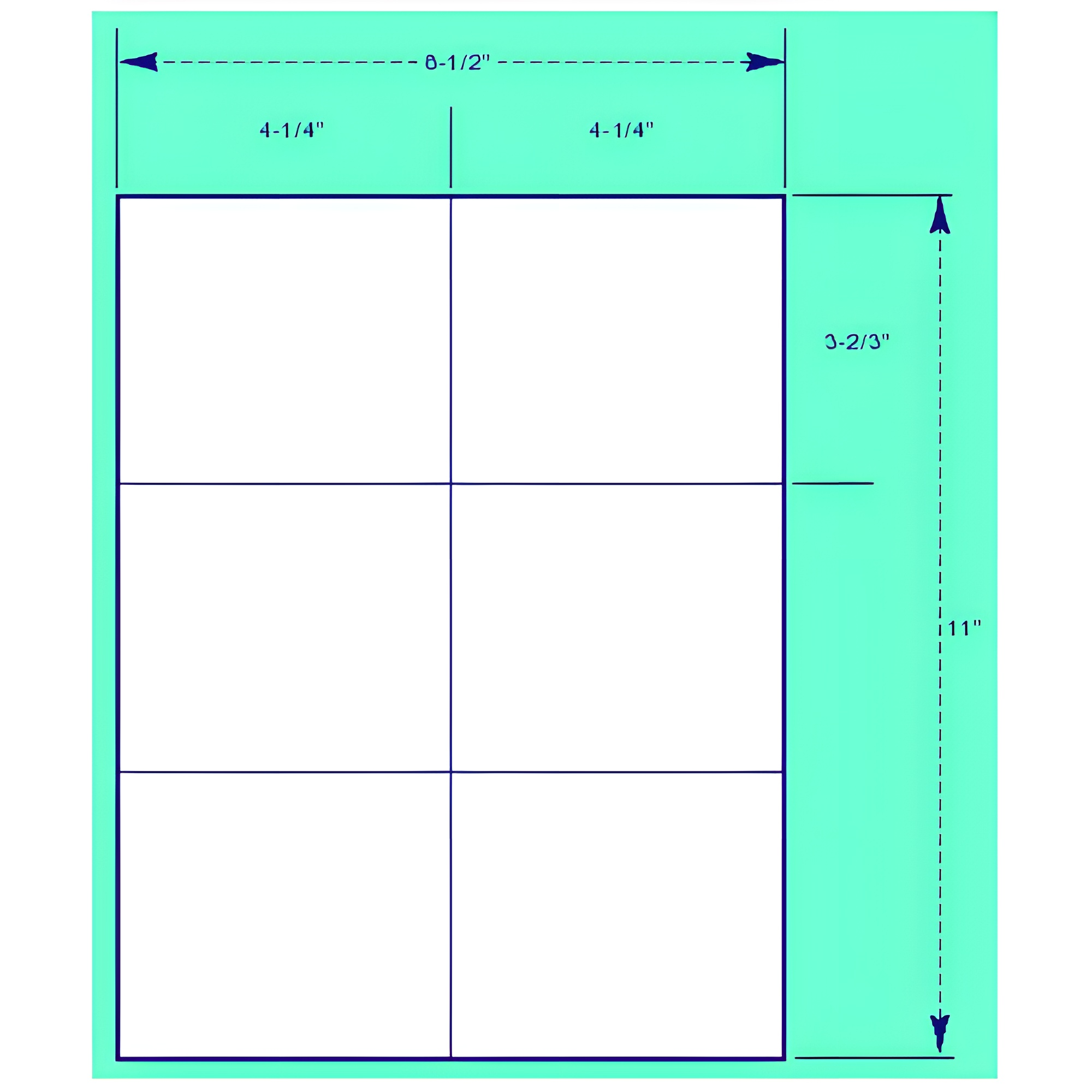 BCF 4 1/4" x 3 2/3" Laser Label [8 1/2" x 11" Sheet Size] SL425-366-6